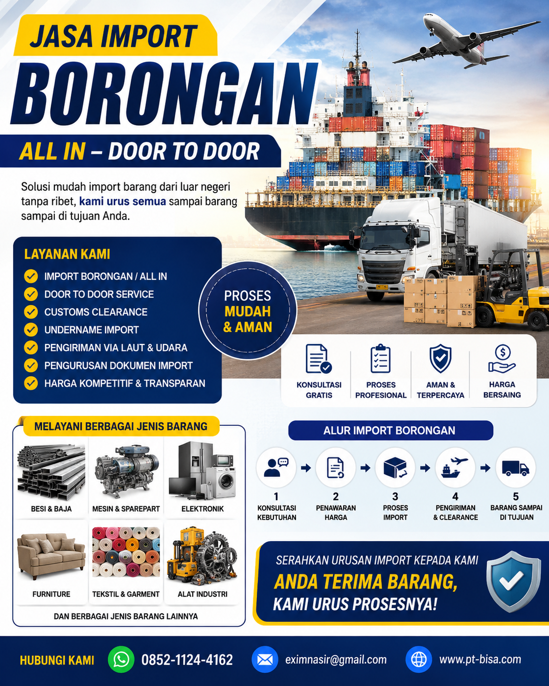 jasa import barang resmi & undername besi baja